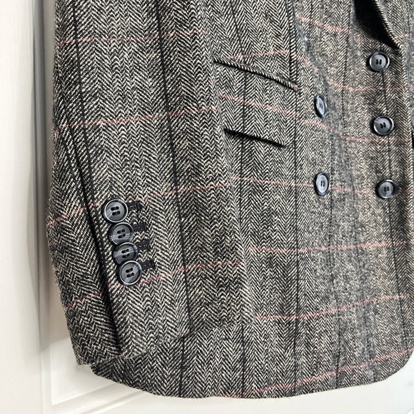 Treasure & Bond Plaid Double-breasted Blazer S Windowpane Herringbone - Picture 8 of 15